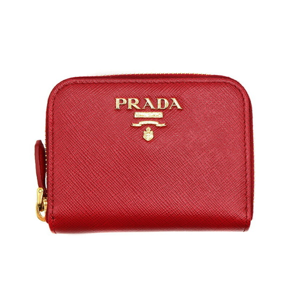 Prada Handbags - Prada Compact Wallet Red Leather